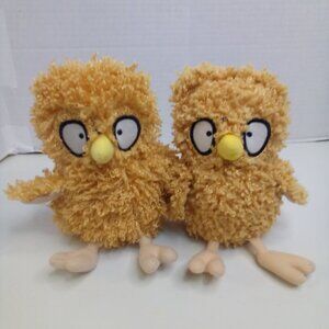 Fiesta Mr Frizzle Plush Chicken NO GLASSES 7.5" Lot of 2